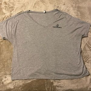 HOTWORX Slouchy V-Neck Tee Light Gray 2XL